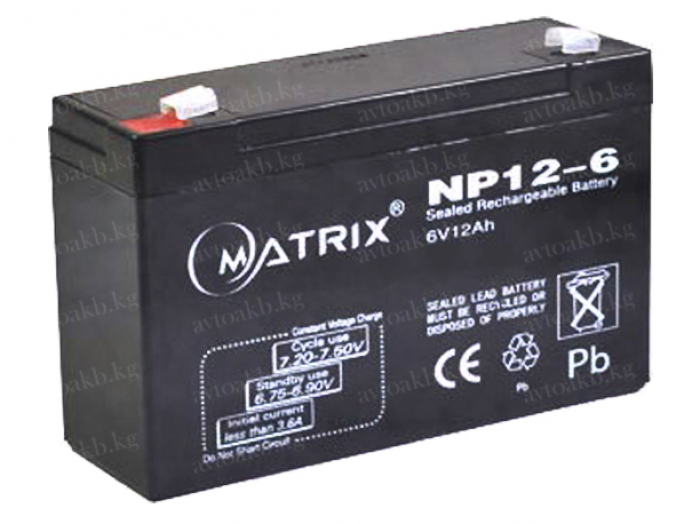 Аккумулятор Matriх 6V 12Ah (NP12-6)